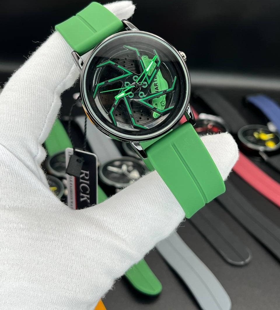 ساعت طرح رینگ متحرک 1404 رنگ رینگ سبز