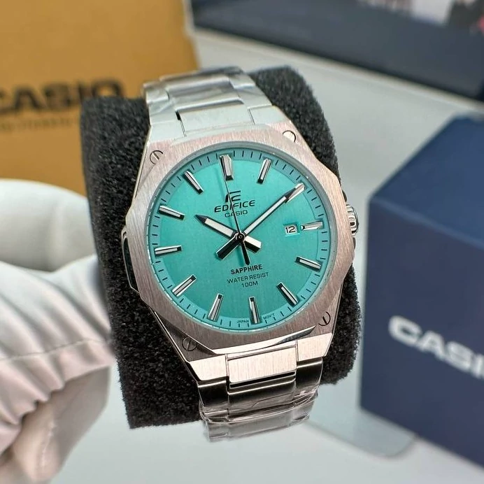 ساعت  مچی کاسیو  ادیفایسCasio Edifice EFR-S108D-2BV  بند استیل رنگ ثابت ،مسترکوالیتی آبی سبز