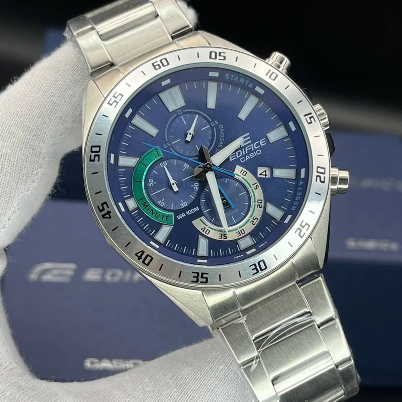 ساعت مچی مردانه کاسیو ادیفایس casio edifice EFV-620D-2AV بند و قاب استیل رنگ ثابت،مسترکوالیتی.