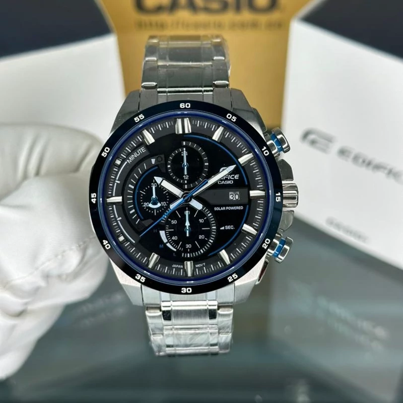 ساعت  مچی کاسیو  ادیفایس casio edifice EQS-600D-1A2 بند استیل رنگ ثابت،مسترکوالیتی