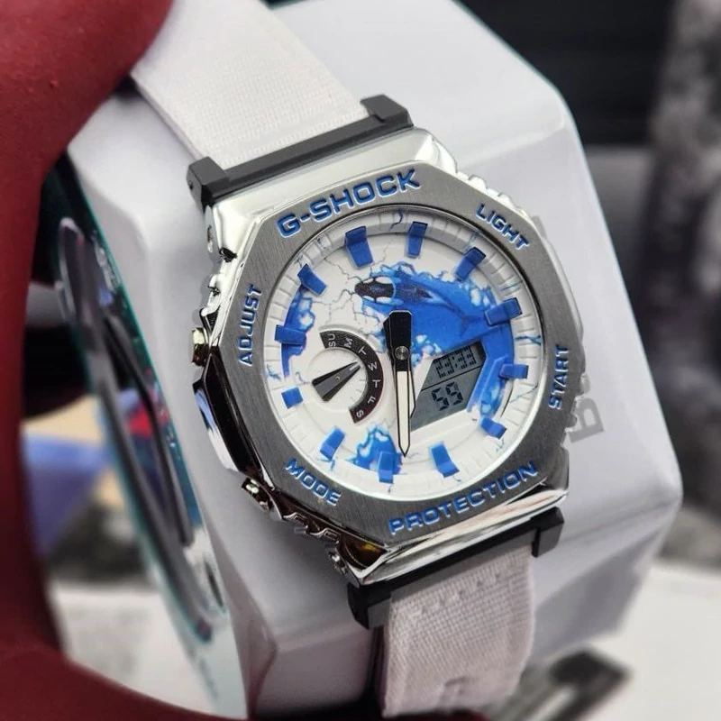 ساعت مچی کاسیو جی شاک G-Shock CasiOak Orca بند کنفی  (جیشاک GShock) تنظیم اتوماتیک با پایتخت کشورها،اتولایت