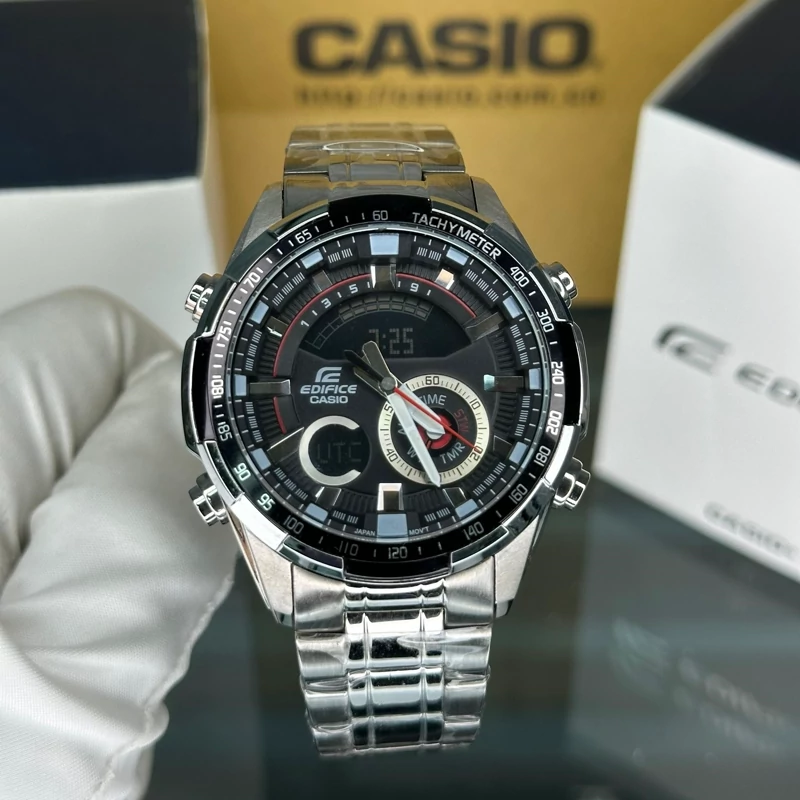 ساعت مچی مردانه کاسیو  ادیفایس casio edifice ERA-600D-1AV بند و قاب استیل رنگ ثابت،مسترکوالیتی.