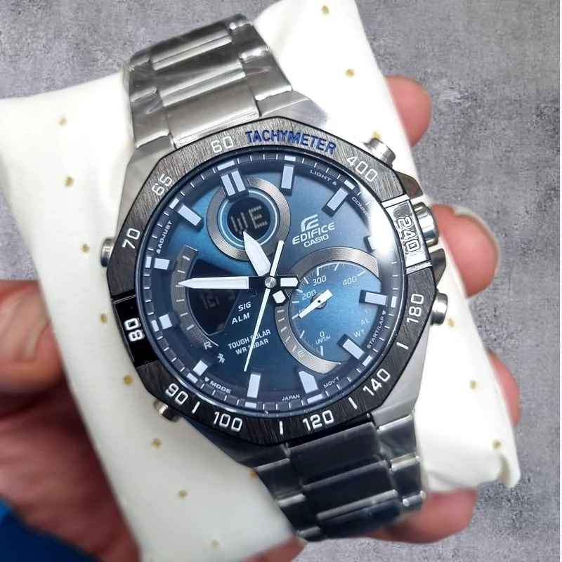 ساعت مردانه کاسیو  ادیفایس casio edifice ECB-950DB-2A بند و قاب استیل رنگ ثابت،مسترکوالیتی.