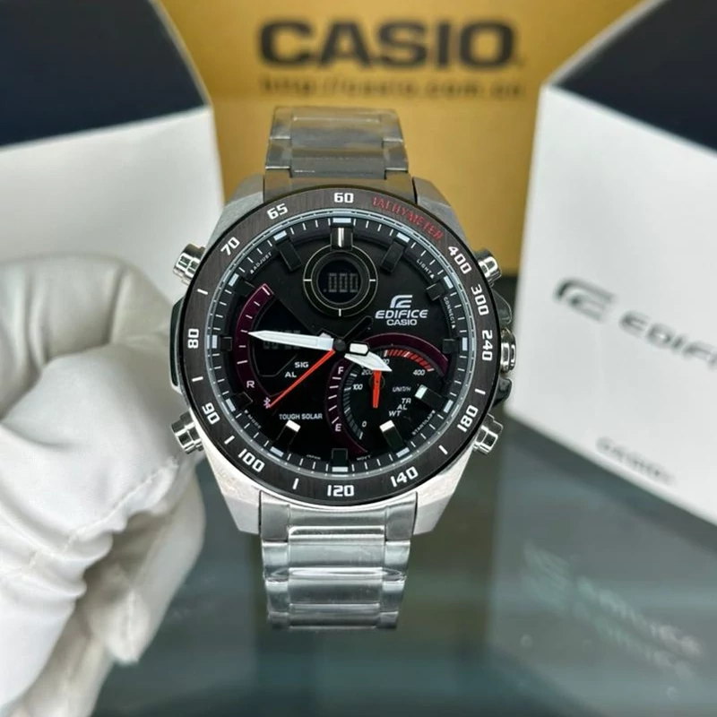 ساعت  مچی کاسیو  ادیفایس casio edifice ECB-900DB-1A بند استیل رنگ ثابت،مسترکوالیتی