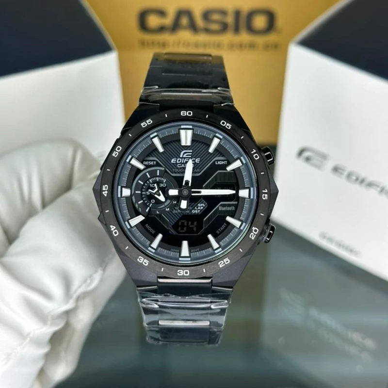 ساعت  مچی کاسیو  ادیفایس casio edifice ECB2200DC-1A بند استیل رنگ ثابت،مسترکوالیتی