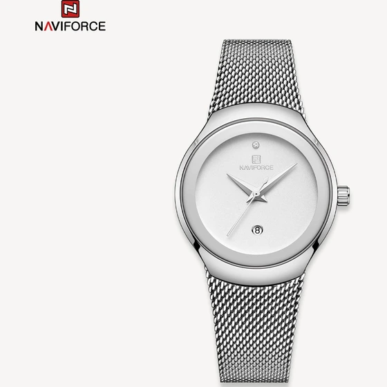 ساعت مچی زنانه نیوی فورس مدل NF5004-S-W با بند استیل